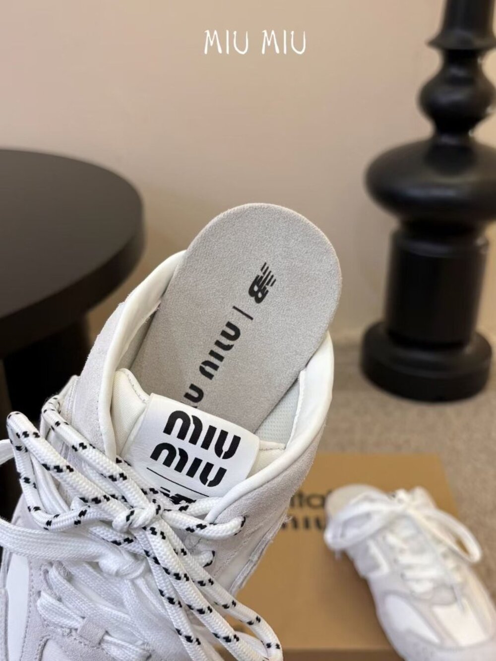 Miu Miu x New Balance White Slip On Mule Sneakers - Picture 5 of 5